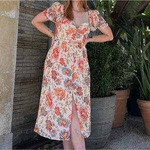 runaway the label madella midi dress in fleur